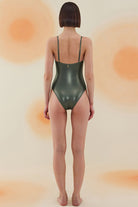 Bonesta-Glory Shiny Hunter Green Bağcıklı V Yaka Mayo-Bikini & Mayo-3-Milagron.com