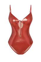 Bonesta-Glory Shiny Terracota Red Bağcıklı V Yaka Mayo-Bikini & Mayo-3-Milagron.com