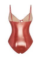 Bonesta-Glory Shiny Terracota Red Bağcıklı V Yaka Mayo-Bikini & Mayo-4-Milagron.com