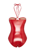 Bonesta-Guajira Shiny Crimson Red Halka Aksesuarlı Boyundan Bağcıklı Mayo-Bikini & Mayo-6-Milagron.com