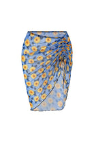 Bonesta-Harper Ayçiçeği Desenli Büzgülü Yırtmaçlı Pareo Etek-Pareo & Bandana-1-Milagron.com