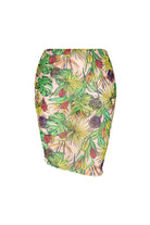 Bonesta-Harper Sarı Mor Çiçek Desenli Büzgülü Yırtmaçlı Pareo Etek-Pareo & Bandana-2-Milagron.com