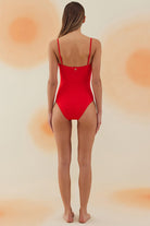 Bonesta-Judaean Scarlet Red Deniz Kabuklu Askılı Straplez Mayo-Bikini & Mayo-3-Milagron.com