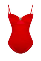 Bonesta-Judaean Scarlet Red Deniz Kabuklu Askılı Straplez Mayo-Bikini & Mayo-4-Milagron.com