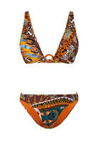 Bonesta-Kuiper Aztec Ethnic Pattern Aksesuarlı V Yaka Üçgen Bikini Takımı-Bikini & Mayo-4-Milagron.com