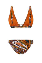 Bonesta-Kuiper Aztec Ethnic Pattern Aksesuarlı V Yaka Üçgen Bikini Takımı-Bikini & Mayo-5-Milagron.com