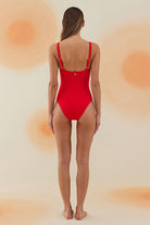 Bonesta-Kumtag Scarlet Red Deniz Kabuklu V Yaka Mayo-Bikini & Mayo-3-Milagron.com