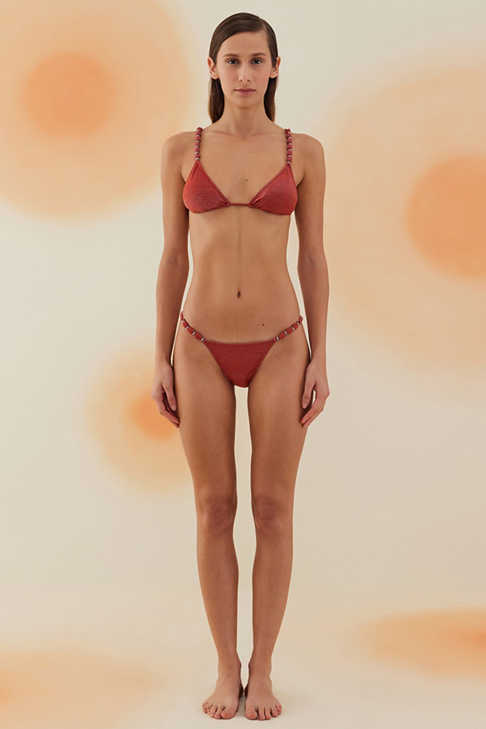 Bonesta-Lieberose Ruby Red Boncuklu Üçgen Bikini Takımı-Bikini & Mayo-1-Milagron.com