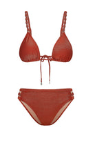 Bonesta-Lieberose Ruby Red Boncuklu Üçgen Bikini Takımı-Bikini & Mayo-4-Milagron.com