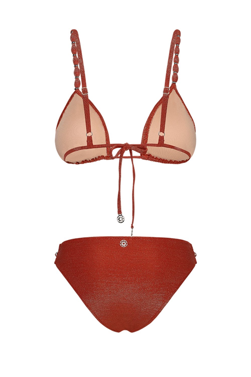 Bonesta-Lieberose Ruby Red Boncuklu Üçgen Bikini Takımı-Bikini & Mayo-5-Milagron.com