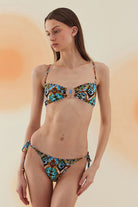 Bonesta-Lunette Tapa Ethnic Pattern Aksesuarlı Straplez Bikini Takımı-Bikini & Mayo-2-Milagron.com