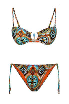 Bonesta-Lunette Tapa Ethnic Pattern Aksesuarlı Straplez Bikini Takımı-Bikini & Mayo-3-Milagron.com