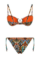 Bonesta-Lunette Tapa Ethnic Pattern Aksesuarlı Straplez Bikini Takımı-Bikini & Mayo-4-Milagron.com