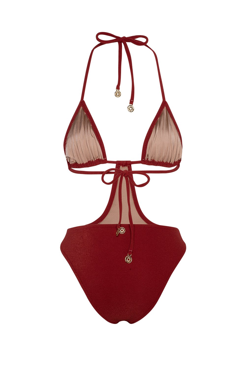 Bonesta-Mesquite Burgundy Terry Üçgen Asimetrik Mayo-Bikini & Mayo-5-Milagron.com
