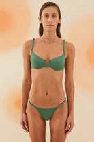 Bonesta-Nefud Emerald Green Boncuklu Balenli Bikini Takımı-Bikini & Mayo-1-Milagron.com