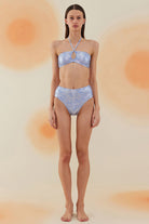 Bonesta-Nyiri Shiny Sonic Blue Boyundan Bağcıklı Yüksek Bel Bikini Takımı-Bikini & Mayo-1-Milagron.com