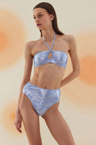 Bonesta-Nyiri Shiny Sonic Blue Boyundan Bağcıklı Yüksek Bel Bikini Takımı-Bikini & Mayo-2-Milagron.com
