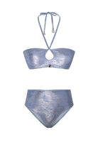 Bonesta-Nyiri Shiny Sonic Blue Boyundan Bağcıklı Yüksek Bel Bikini Takımı-Bikini & Mayo-5-Milagron.com