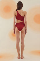 Bonesta-Playa Burgundy Tek Omuz Asimetrik Mayo-Bikini & Mayo-3-Milagron.com
