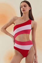 Bonesta-Playa Fushsia Tek Omuz Asimetrik Mayo-Bikini & Mayo-2-Milagron.com