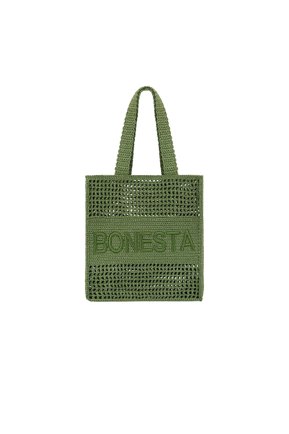 Bonesta-Positano Midi Olive Green Plaj Çantası-Omuz Çantası-1-Milagron.com