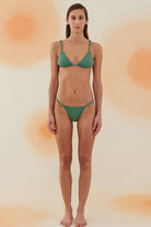 Bonesta-Reales Emerald Green Boncuklu Üçgen Bikini Takımı-Bikini & Mayo-1-Milagron.com