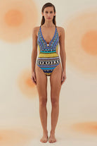 Bonesta-Rimal Navajo Ethnic Pattern Aksesuarlı Mayo-Bikini & Mayo-1-Milagron.com