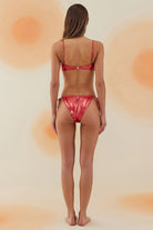 Bonesta-Sechura Shiny Crimson Red Halka Aksesuarlı Straplez Bikini Takımı-Bikini & Mayo-3-Milagron.com