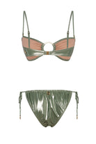 Bonesta-Sechura Shiny Tea Green Halka Aksesuarlı Straplez Bikini Takımı-Bikini & Mayo-5-Milagron.com