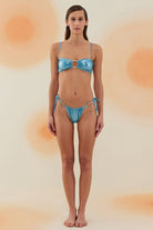 Bonesta-Sechura Shiny Turquoise Blue Halka Aksesuarlı Straplez Bikini Takımı-Bikini & Mayo-1-Milagron.com