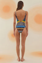 Bonesta-Selte Navajo Ethnic Pattern Aksesuarlı Askılı Mayo-Bikini & Mayo-3-Milagron.com