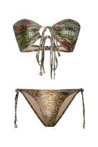 Bonesta-Sonoran Phantom Snake Pattern Önü Büzgülü Bikini Takımı-Bikini & Mayo-4-Milagron.com