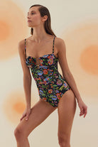 Bonesta-Storm Botanical Flower Pattern U Aksesuarlı Balenli Mayo-Bikini & Mayo-2-Milagron.com