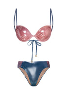 Bonesta-Tabernas Shiny Sapphire Blue And Misty Rose Çift Renk Kaplı Bikini Takımı-Bikini & Mayo-1-Milagron.com