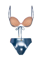 Bonesta-Tabernas Shiny Sapphire Blue And Misty Rose Çift Renk Kaplı Bikini Takımı-Bikini & Mayo-2-Milagron.com