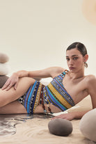 Bonesta-Takyr Navajo Ethnic Pattern Aksesuarlı Tek Omuz Mayo-Bikini & Mayo-7-Milagron.com