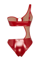 Bonesta-Tatacoa Shiny Crimson Red Halka Aksesuarlı Tek Omuz Mayo-Bikini & Mayo-2-Milagron.com
