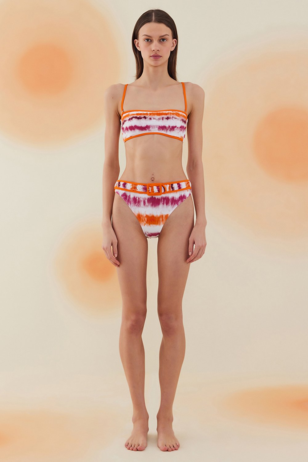 Bonesta-Tortoise Gradient Orange Straplez Kemerli Bikini Takımı-Bikini & Mayo-1-Milagron.com