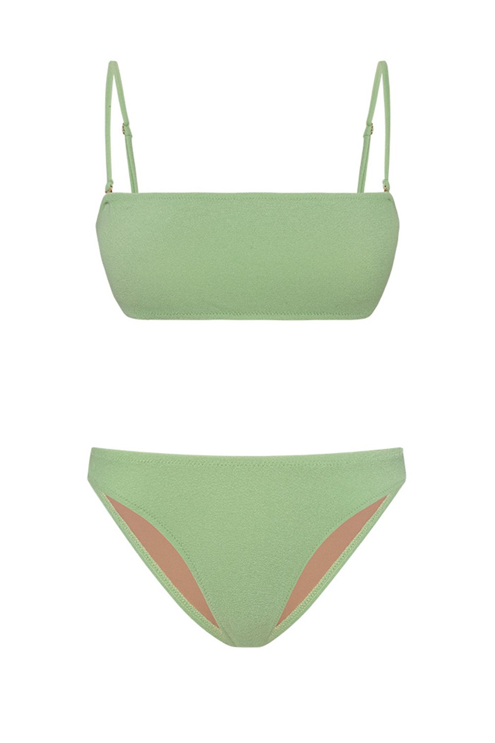 Bonesta-Yucca Pistachio Green Terry Askılı Atlet Bikini Takımı-Bikini & Mayo-4-Milagron.com