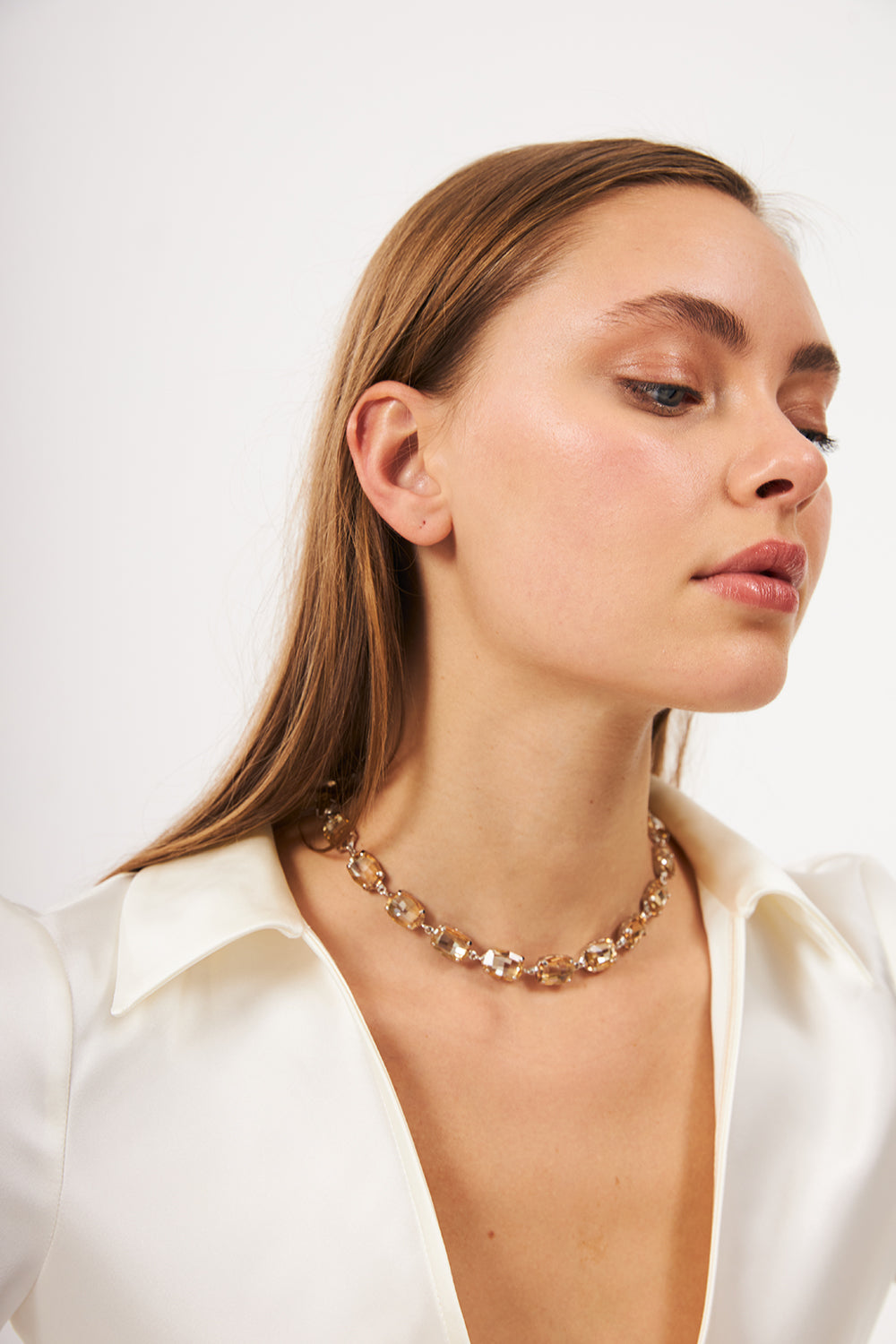 Bonette-Aura Gerdanlık Champagne-Kolye-2-Milagron.com