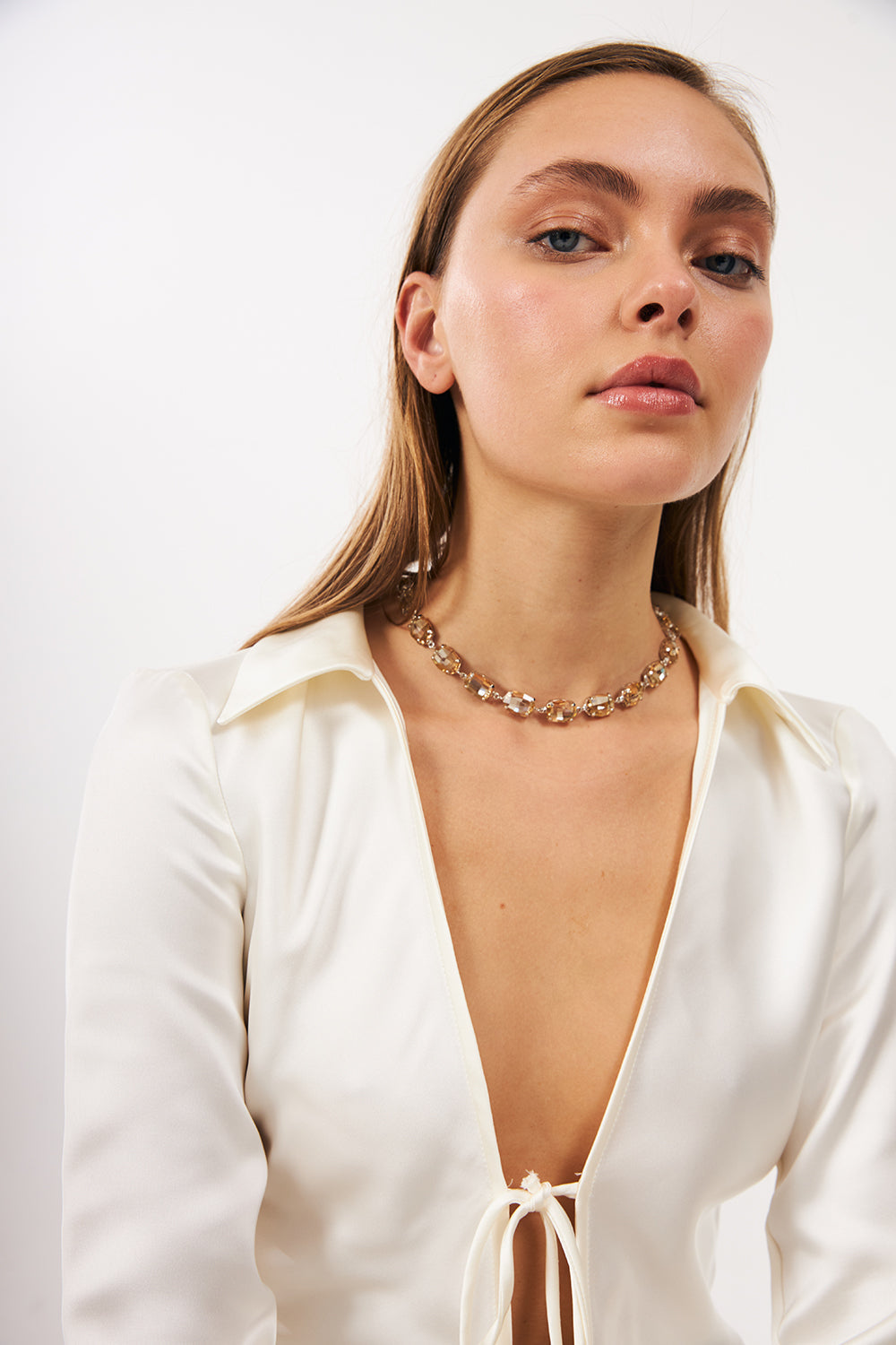 Bonette-Aura Gerdanlık Champagne-Kolye-4-Milagron.com