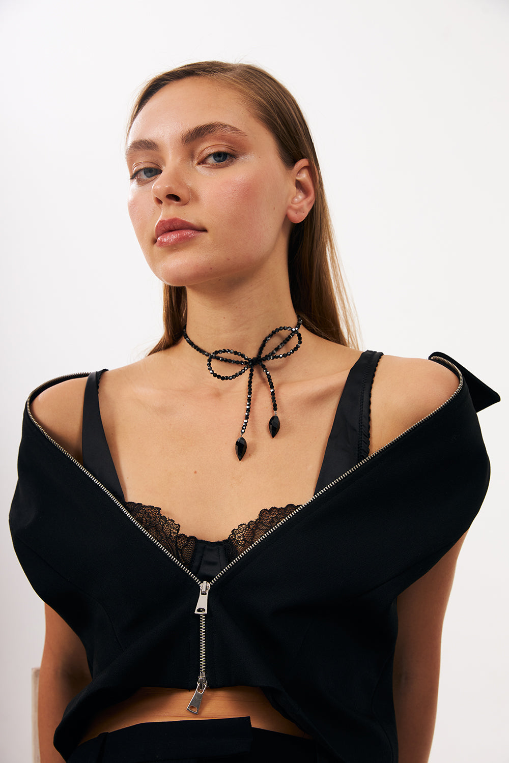 Bonette-Fiyonque Choker Jet-Kolye-3-Milagron.com