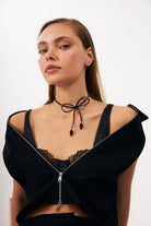 Bonette-Fiyonque Choker Jet-Kolye-3-Milagron.com