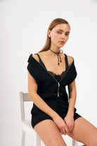 Bonette-Fiyonque Choker Jet-Kolye-4-Milagron.com