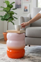 Pembe Turuncu Bubble Seramik Sehpa - 0