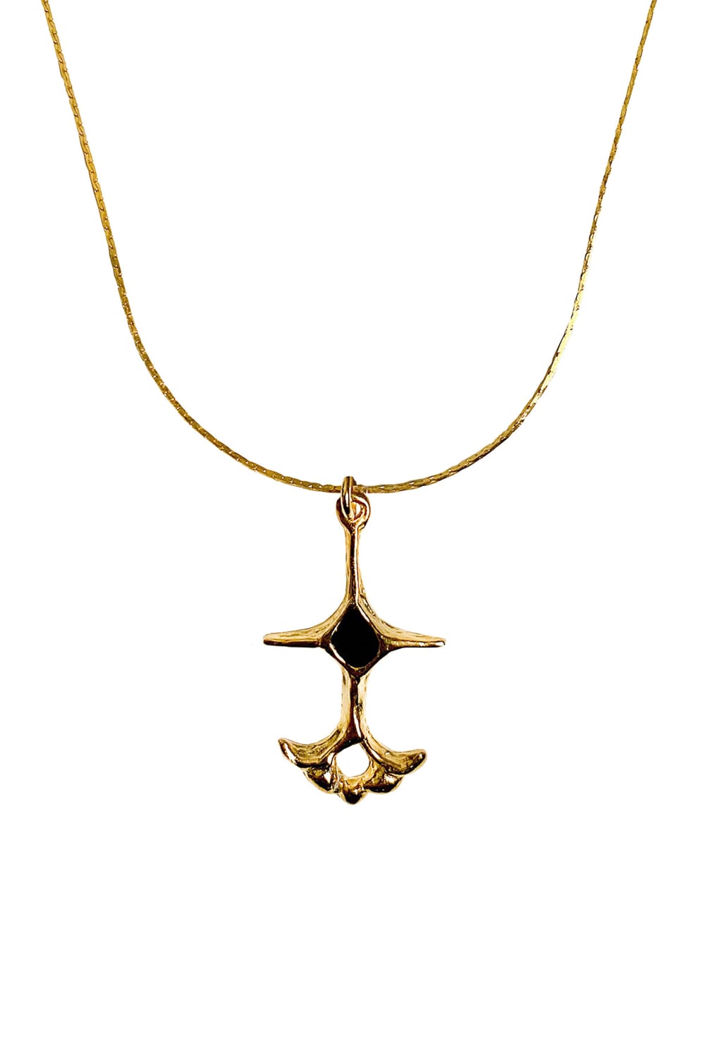 Brambuta-Ankh Siyah Mineli Gold Kolye-Kolye-1-Milagron.com