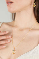 Brambuta-Ankh Siyah Mineli Gold Kolye-Kolye-2-Milagron.com