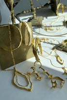 Brambuta-Enki Beyaz Mineli Gold Large Kolye-Kolye-2-Milagron.com