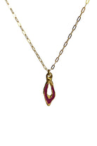 Brambuta-Enki Fuşya Mineli Gold Small Kolye-Kolye-1-Milagron.com