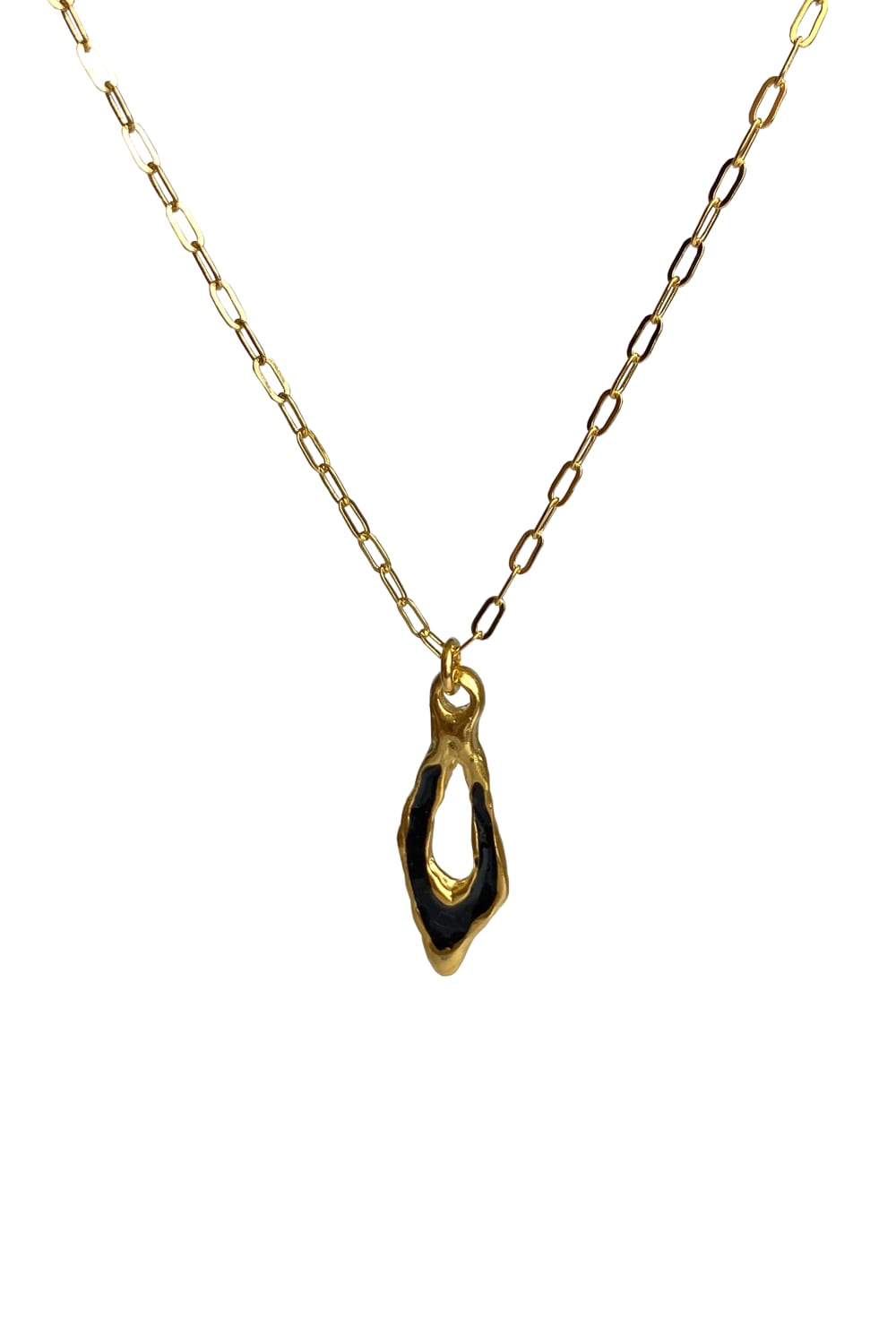 Brambuta-Enki Siyah Mineli Gold Small Kolye-Kolye-2-Milagron.com